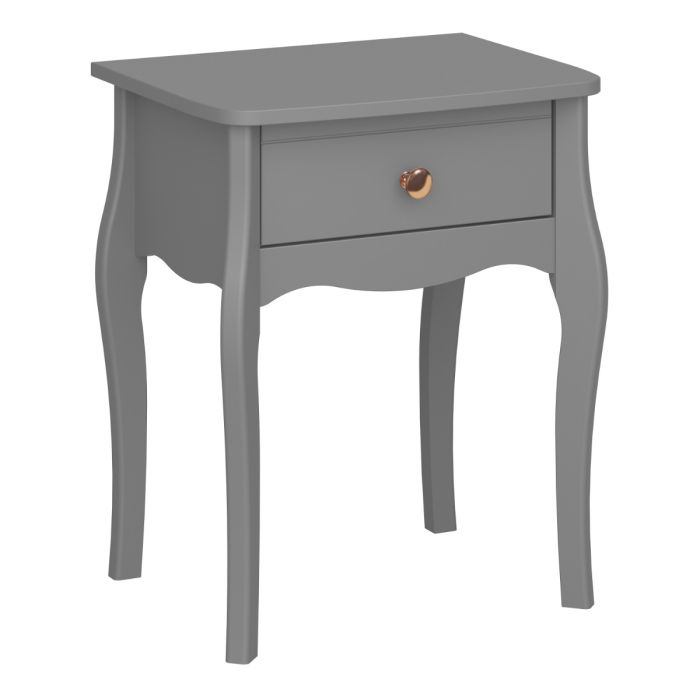 Baroque Bedside Table - Grey