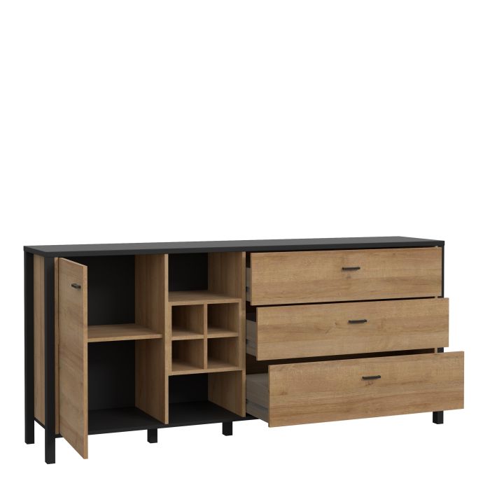 High Rock Sideboard - Black/Riviera Oak