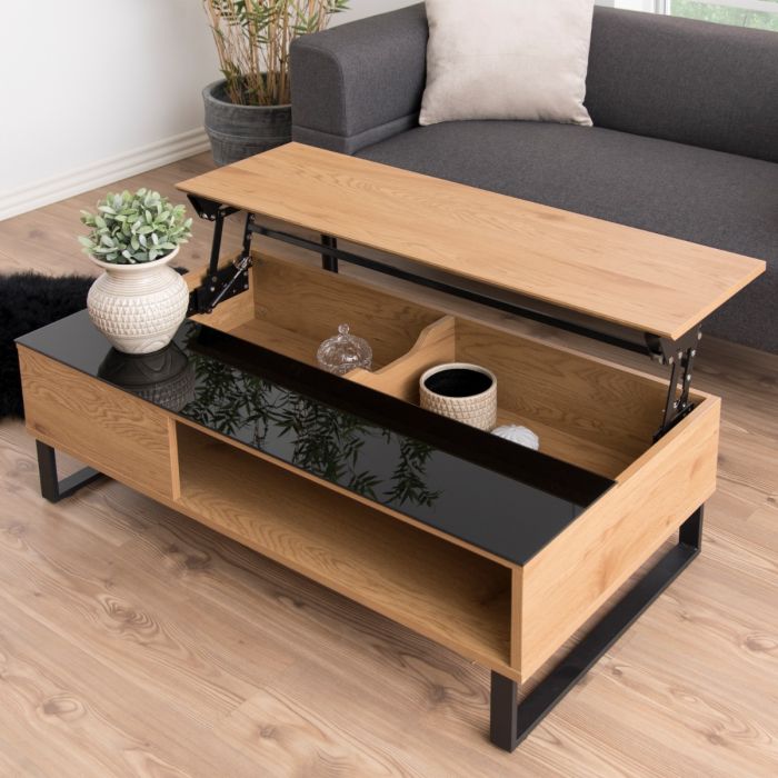 Azalea Coffee Table - Black & Oak