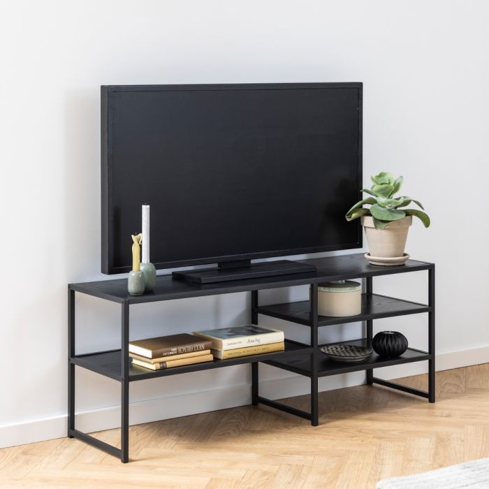 Seaford Black Metal Open TV Unit