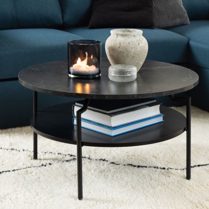 Goldington Round Coffee Table - Black