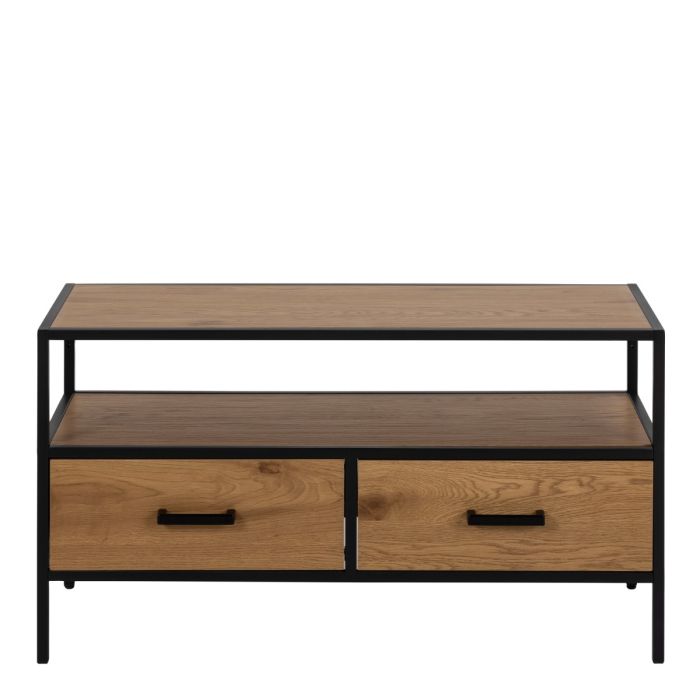 Seaford TV Unit - Black & Oak