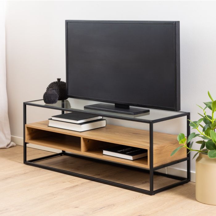 Randolf TV Unit - Black & Oak