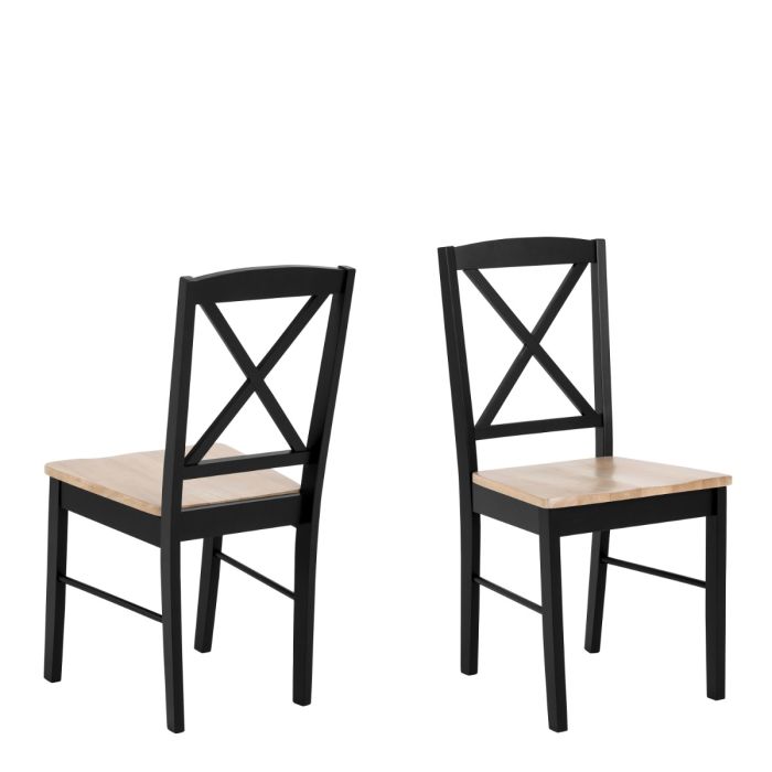 Elvira Set Of 2 Dining Chairs - Black & Oak