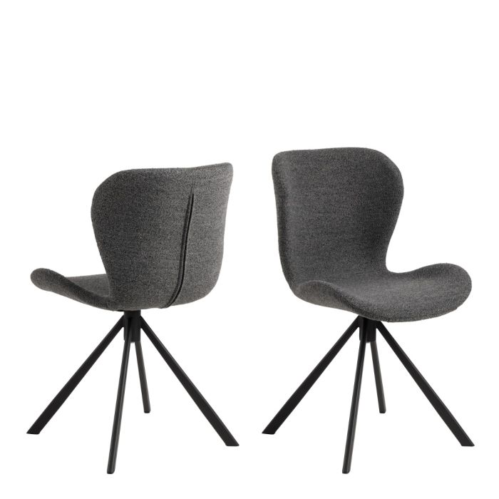 Batilda Swivel Set Of 2 Dining Chairs - Grey