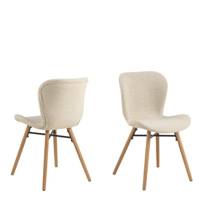 Batilda Set Of 2 Dining Chairs - Cream Boucle